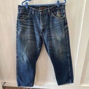 Wrangler Mens 36x30 FR31MWZ Relaxed Cowboy Cut Flame Resistant Work Jeans